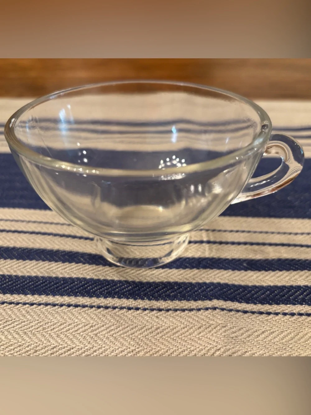 Vintage Heavy Clear Glass Canning Funnel w/ Handle Wide Mouth Preserving Tool
